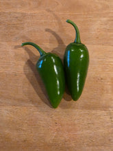 Load image into Gallery viewer, Fresh green jalapeño peppers