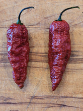 Load image into Gallery viewer, Caramel Ghost, Sweet & Smoky Super Hot pepper close-up, hot pepper seeds grown in Nebraska